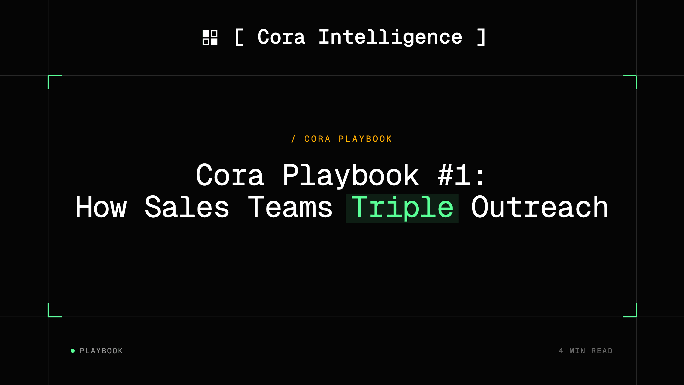 Cora Playbook #1: How Sales Teams Triple Outreach